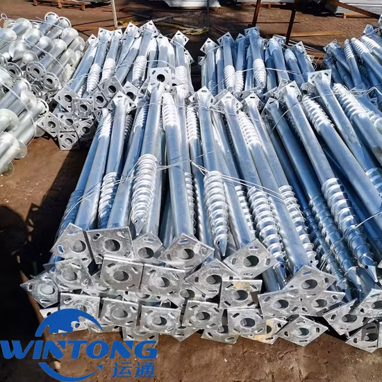 Pile en acier solaire moulu de vis de la base Q355b HDG de système solaire de supports de support de picovolte